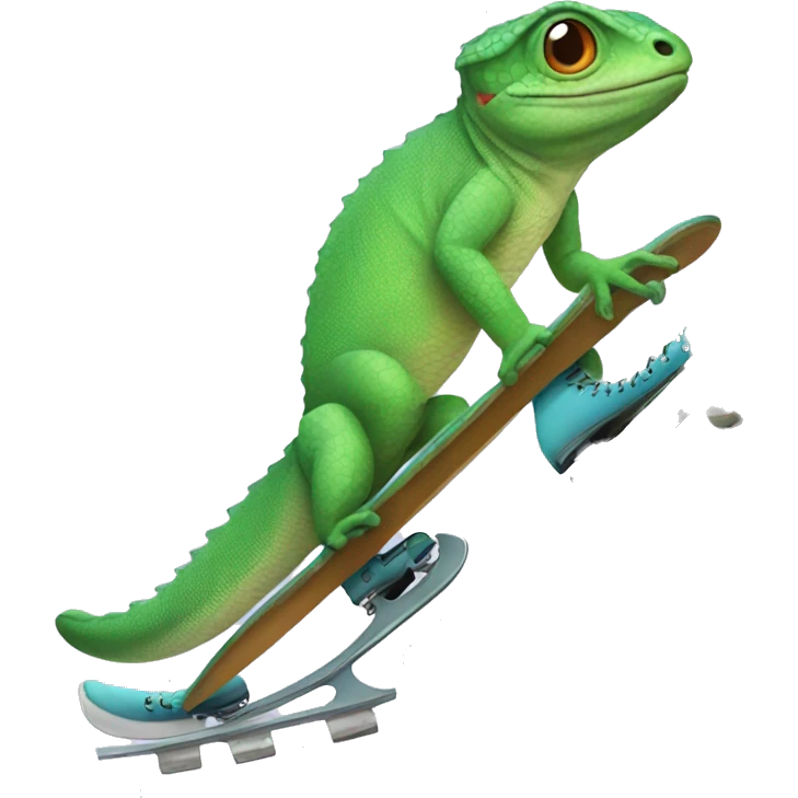lizard with ice skates emoji