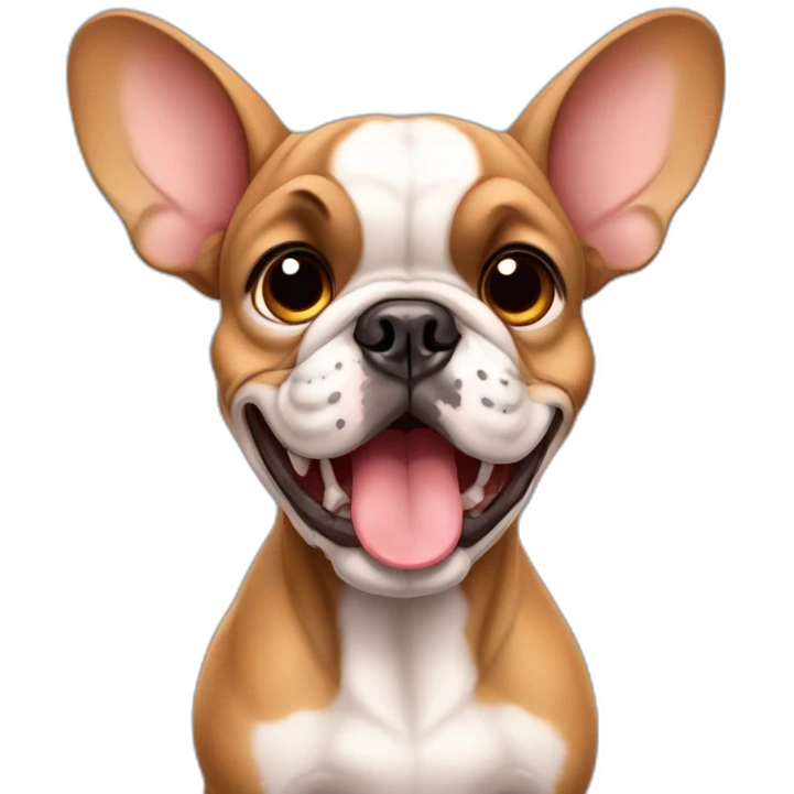 Fawn France-BullDog with big ears and big mouth emoji