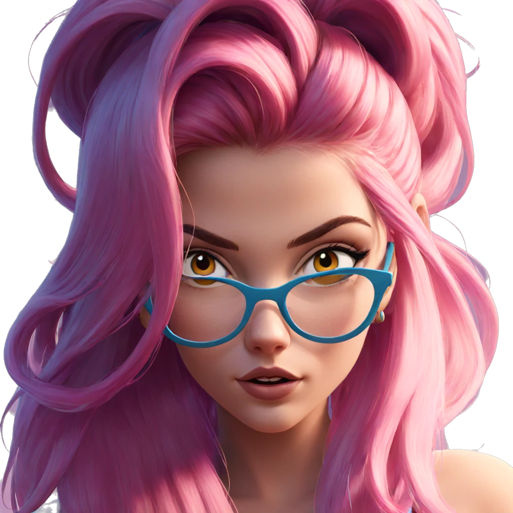 girl with pink hair portrait emoji