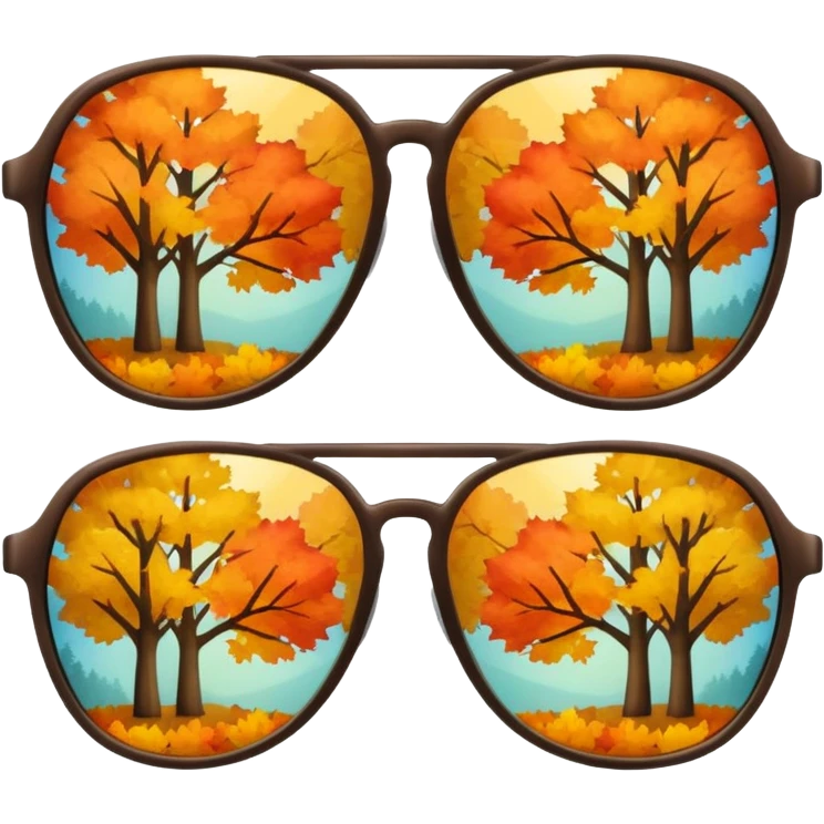 Reflection of autumn trees in sunglasses lens emoji