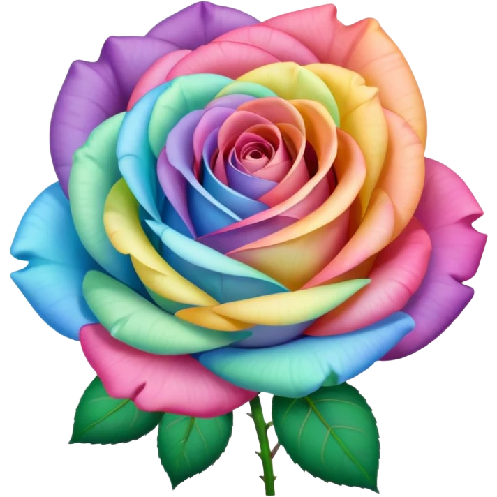 Pastel rainbow rose emoji