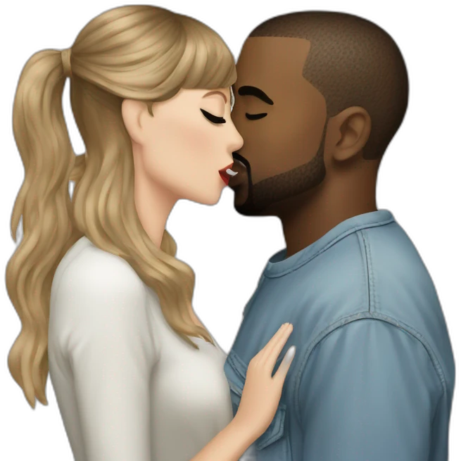taylor swift and kanye west making out emoji