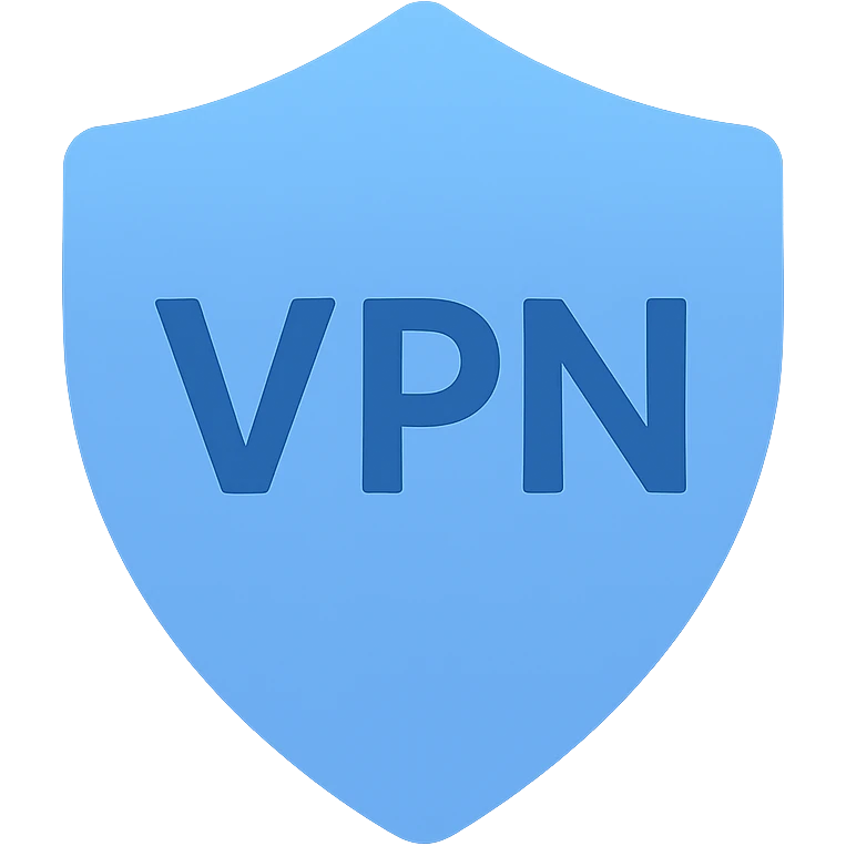 VPN shield icon, flat design, minimal, blue tones emoji