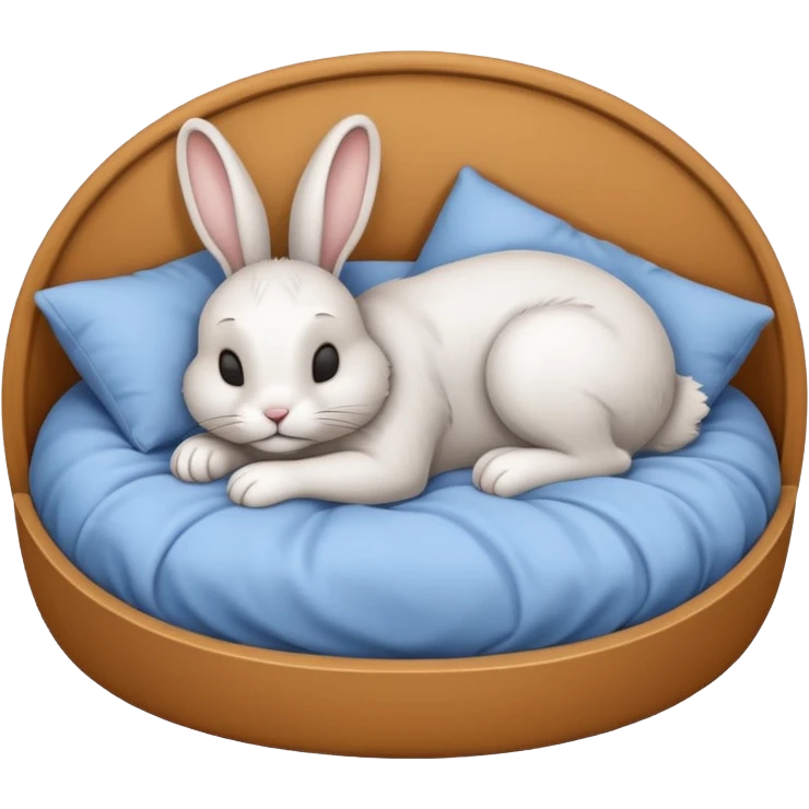 cartoon rabbit sleeping soundly in a bed emoji