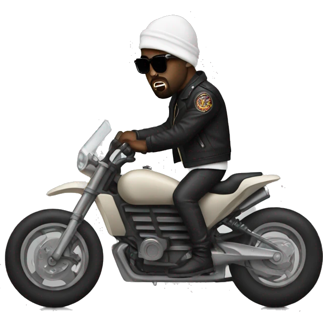 kanye west on a motorcycle  emoji