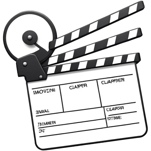 single line art movie clapper, ultra thin outlines, no fill, most minimal possible emoji