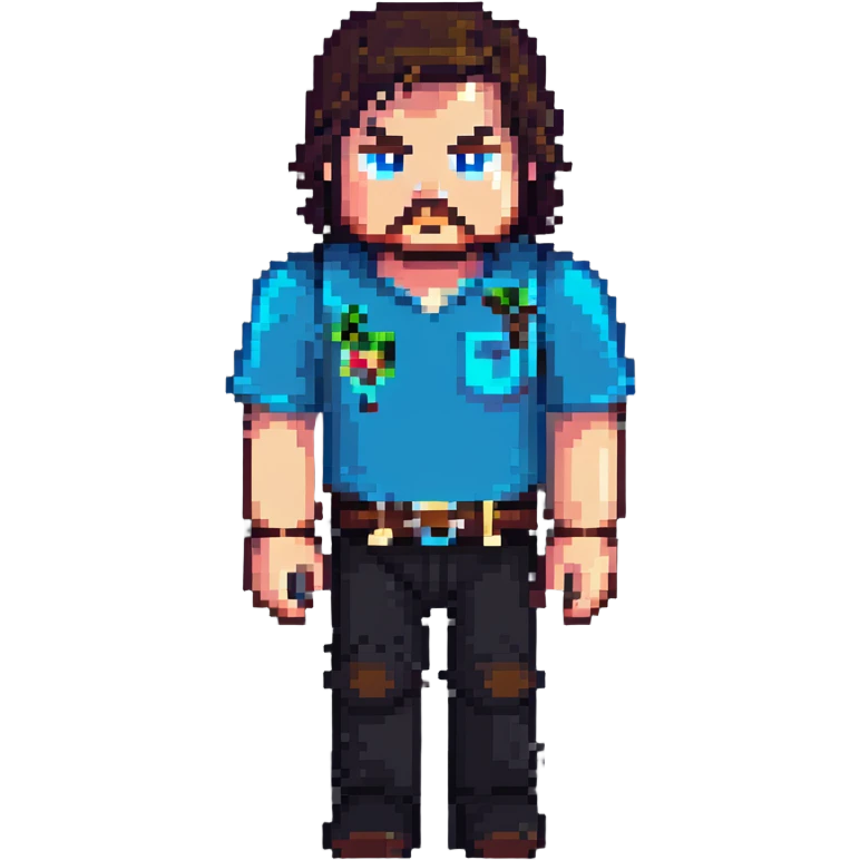 Jack Black as a Minecraft character emoji