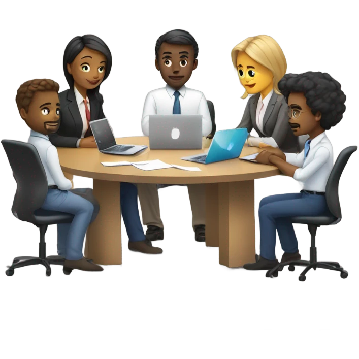 office meeting at a table emoji