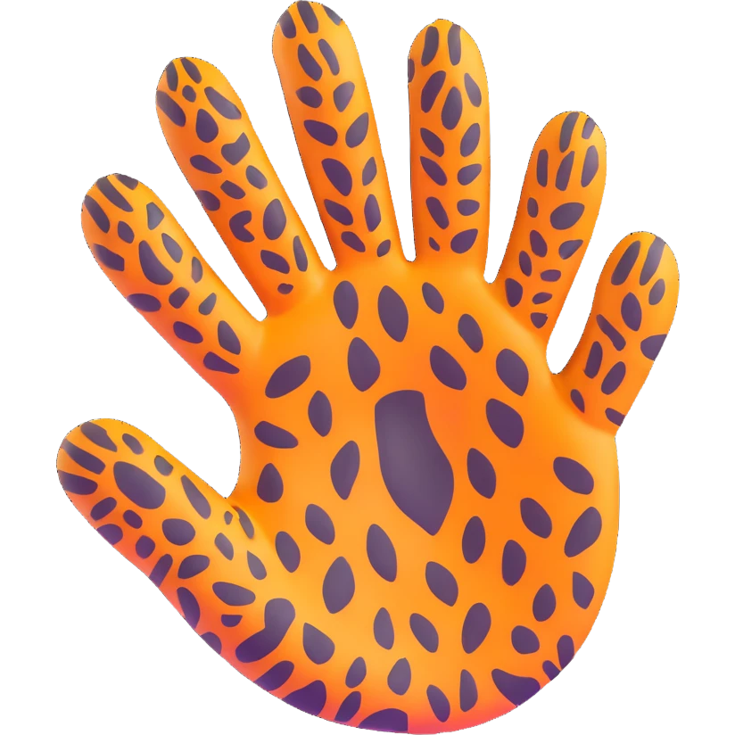 aesthetic leopard paw pointing up with beautiful leopard coloring emoji