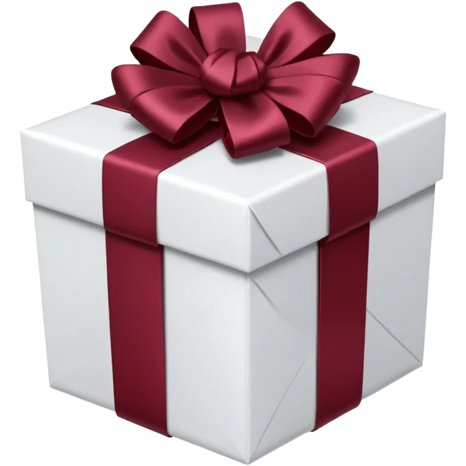 Maroon gift box with white wrapping emoji