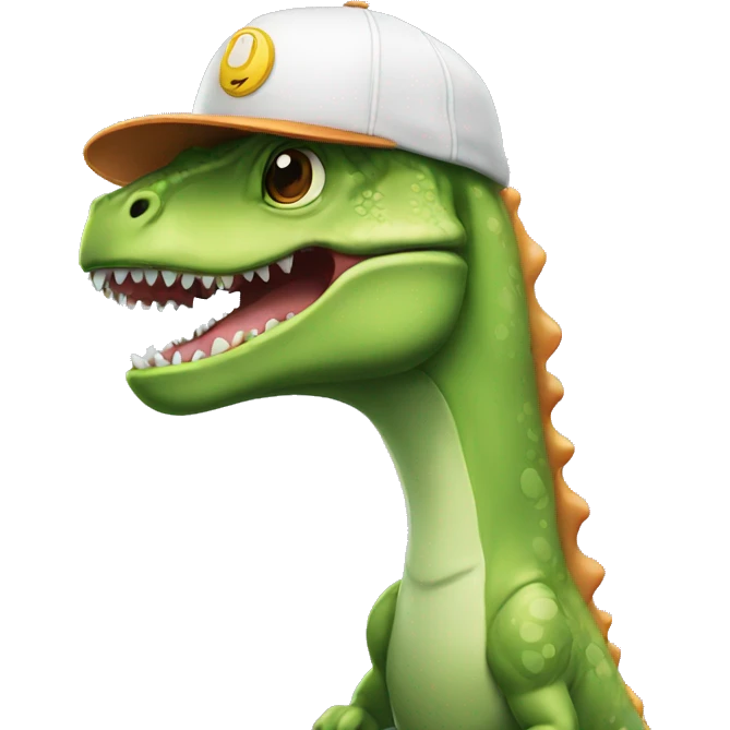 A Dino with a cap emoji