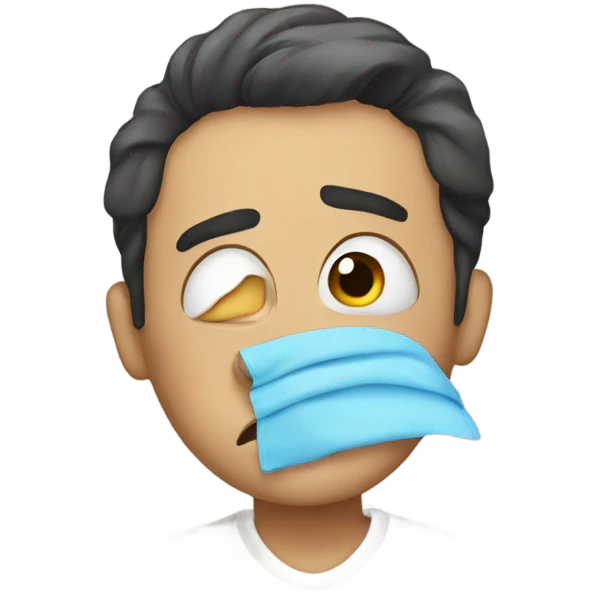 crying while sick emoji