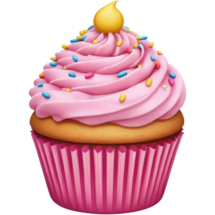 Cupcake with pink icing emoji