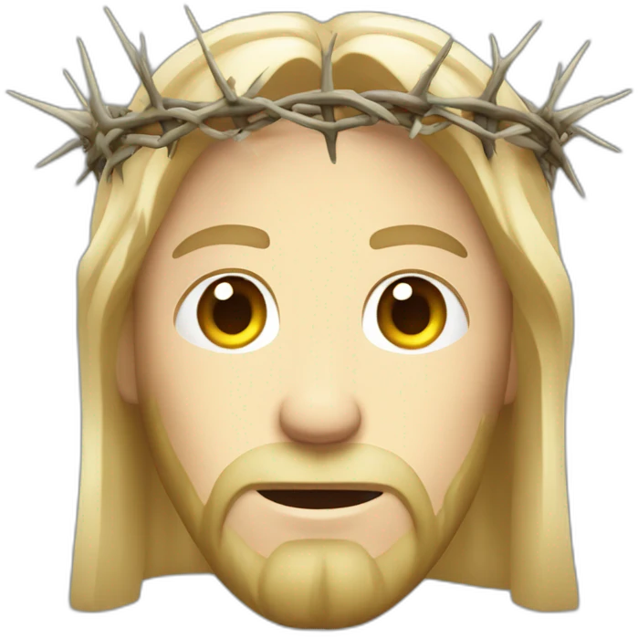 blond white jesus christ with crown of thorns emoji