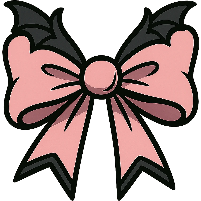 pink gothic bow with black accents emoji
