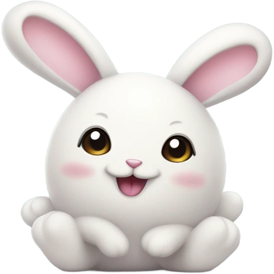 Happy marshmallow bunny emoji