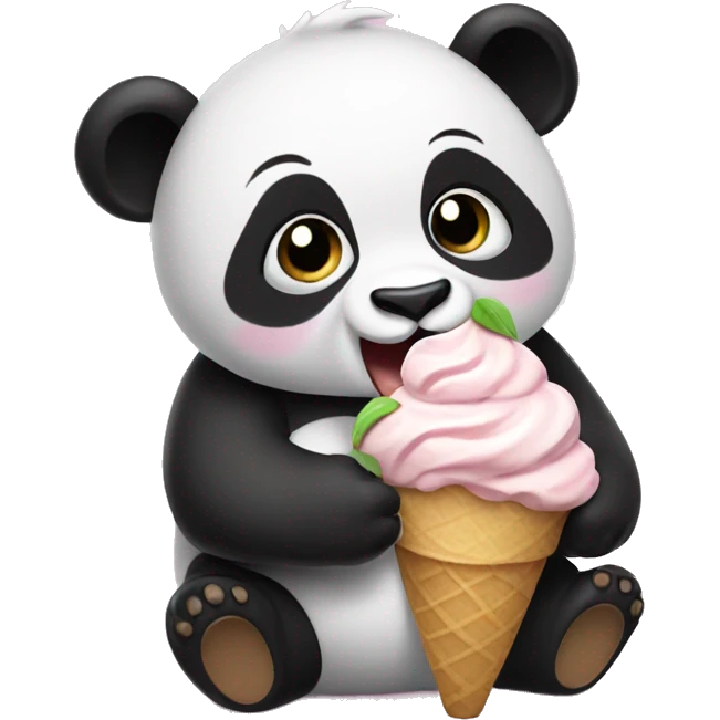 Panda eating ice cream emoji