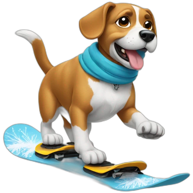 Dog doing snowboard  emoji