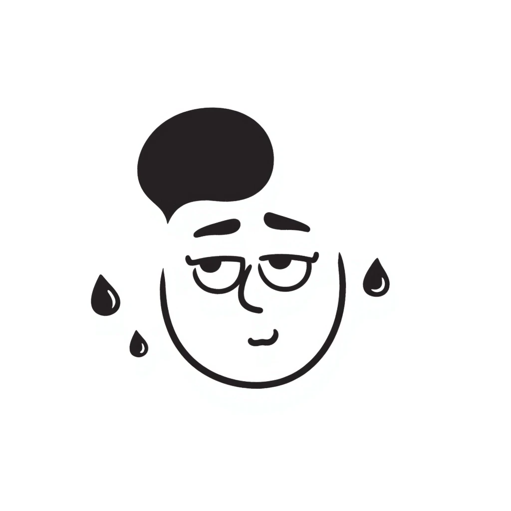 crying face, hand drawn doodle style emoji