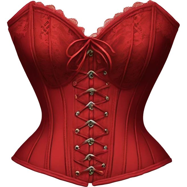 Red lacy corset top emoji