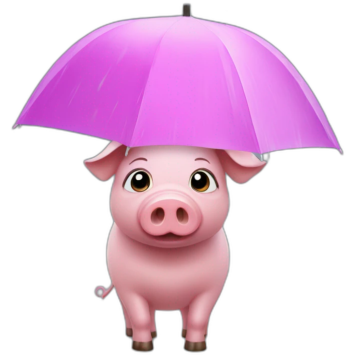 a pig in the rain emoji