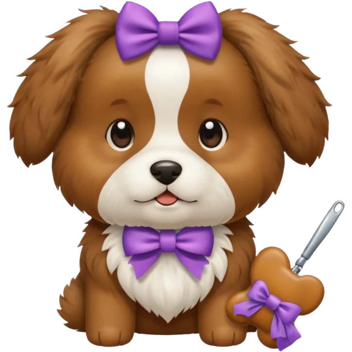 dog, dog bow, toy, grooming tool emoji