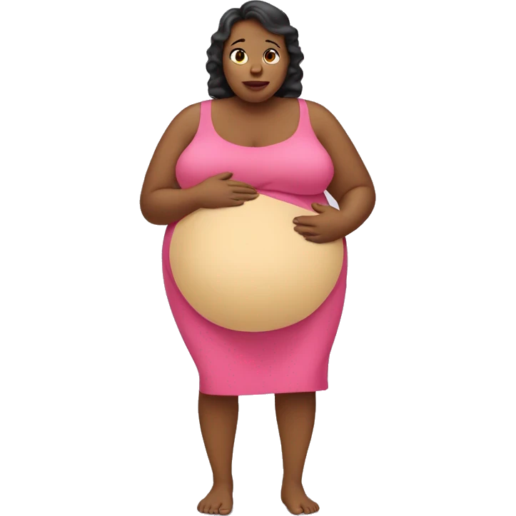 Obese woman pregnant emoji