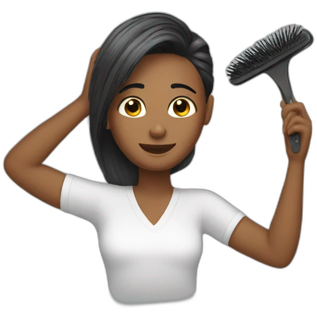 person brushes off hair emoji
