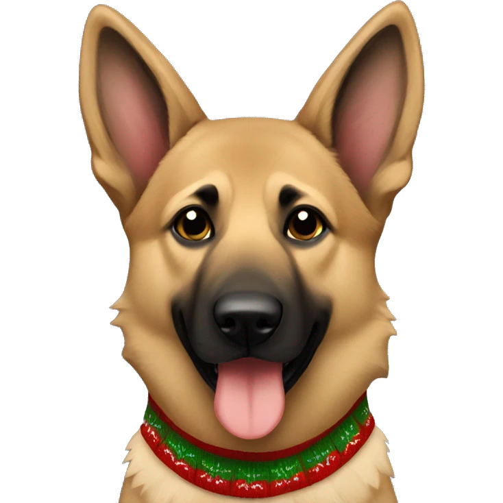 German Shepard with Christmas sweater emoji