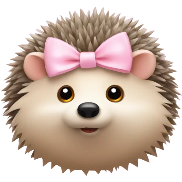 Hedgehog with a light pink bow  emoji