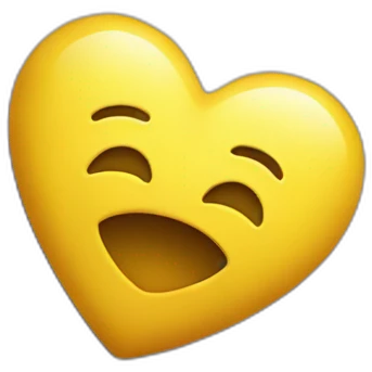 A yellow heart that letter "E" within emoji