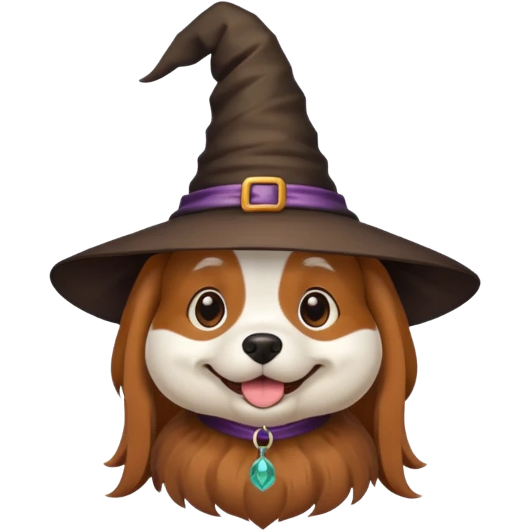 Dog wearing a witches hat emoji