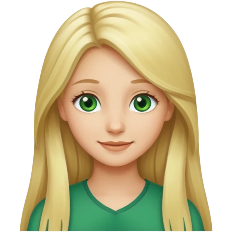 Blonde Long hair girl green eyes emoji