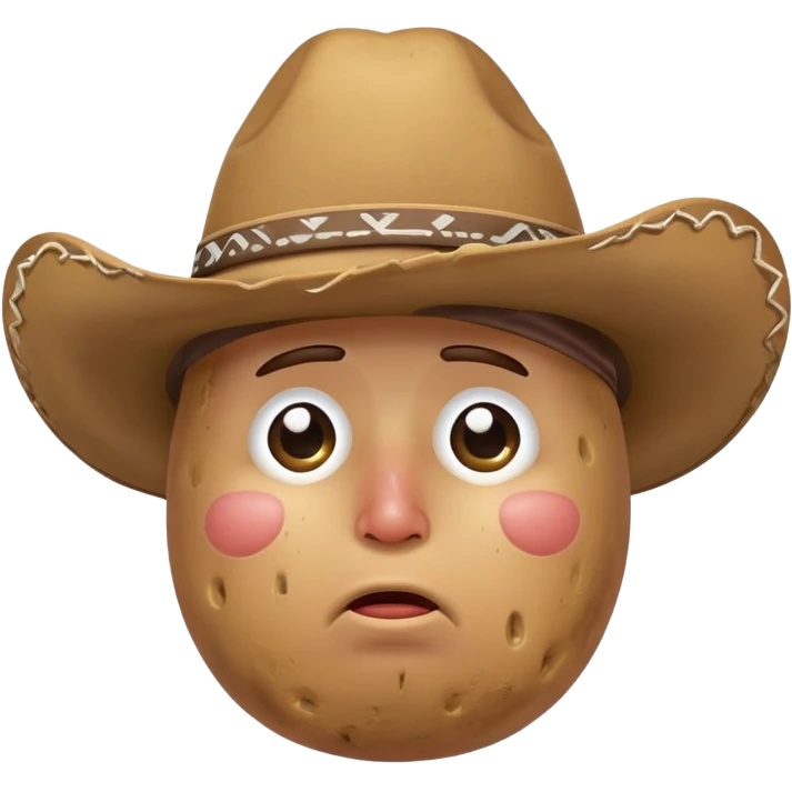 Crying potato cowboy emoji