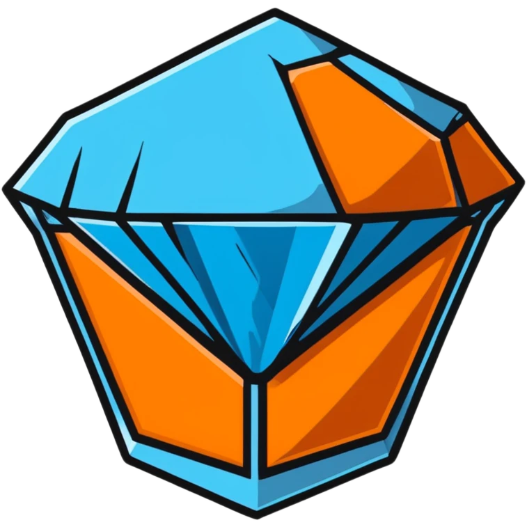 blue broken diamond emoji