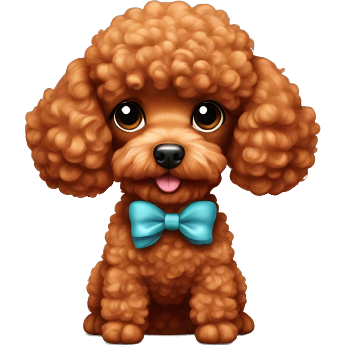 Red toy poodle with bow emoji