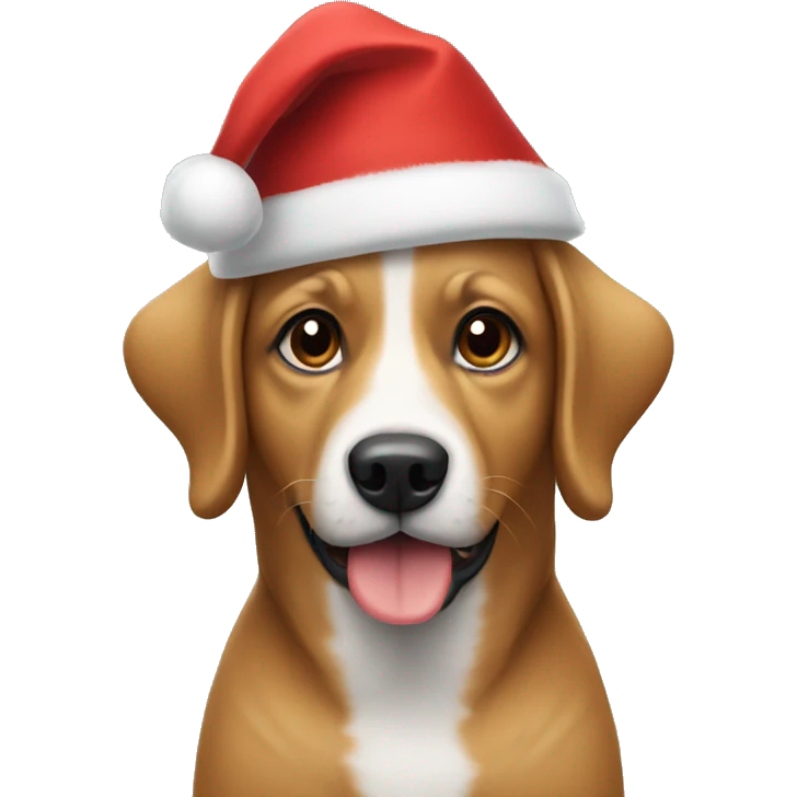 Dog with a Santa hat emoji