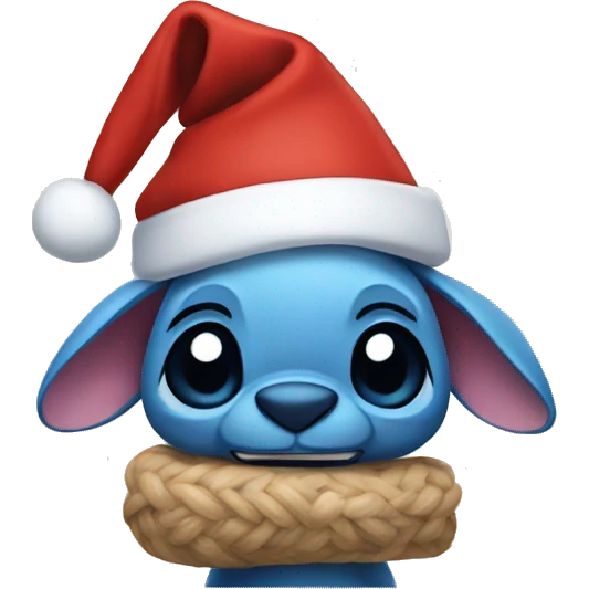 Stitch with Christmas hat  emoji