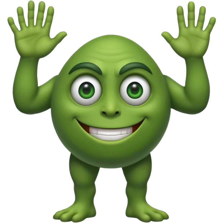 fullbody giant one-eye cyclop, smiling emoji