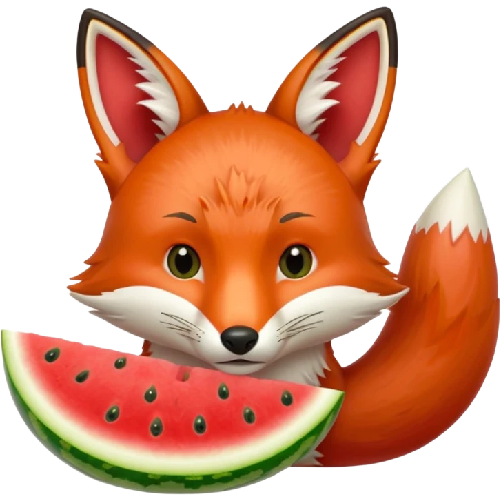 fox eating watermelon emoji