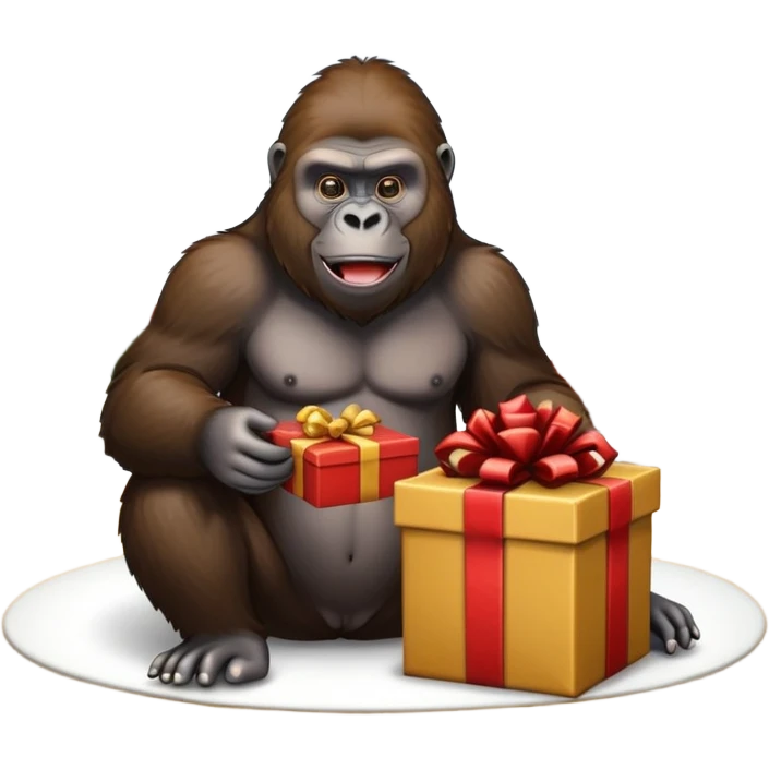 gorilla opening present emoji