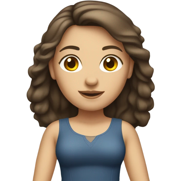 Brunette Caucasian curvy woman mini skirt summer emoji