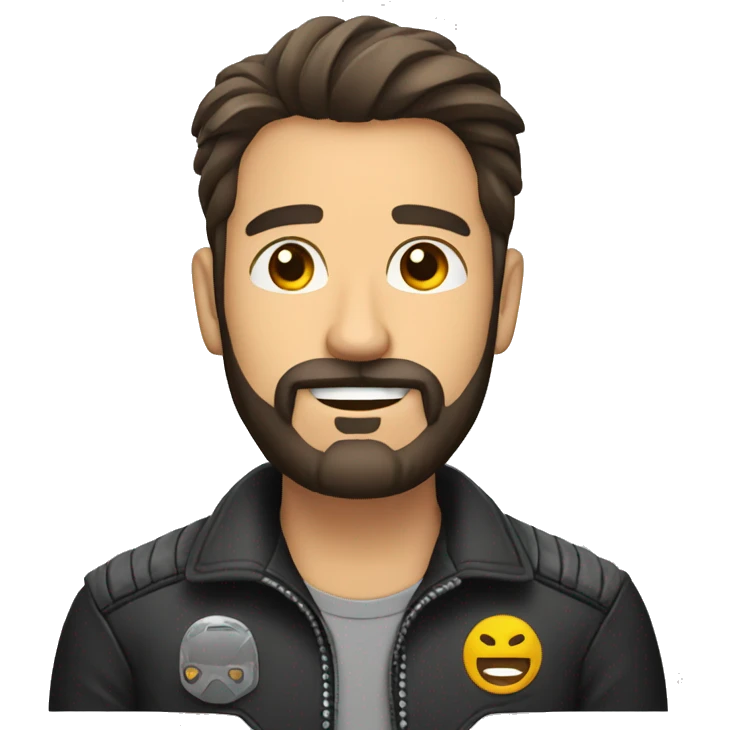 Hombre con barba en moto emoji