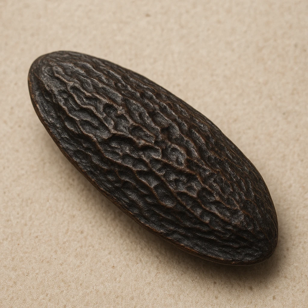 realistic illustration of a tonka bean emoji