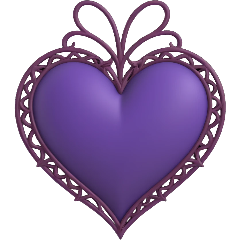 gothic heart deep purple emoji
