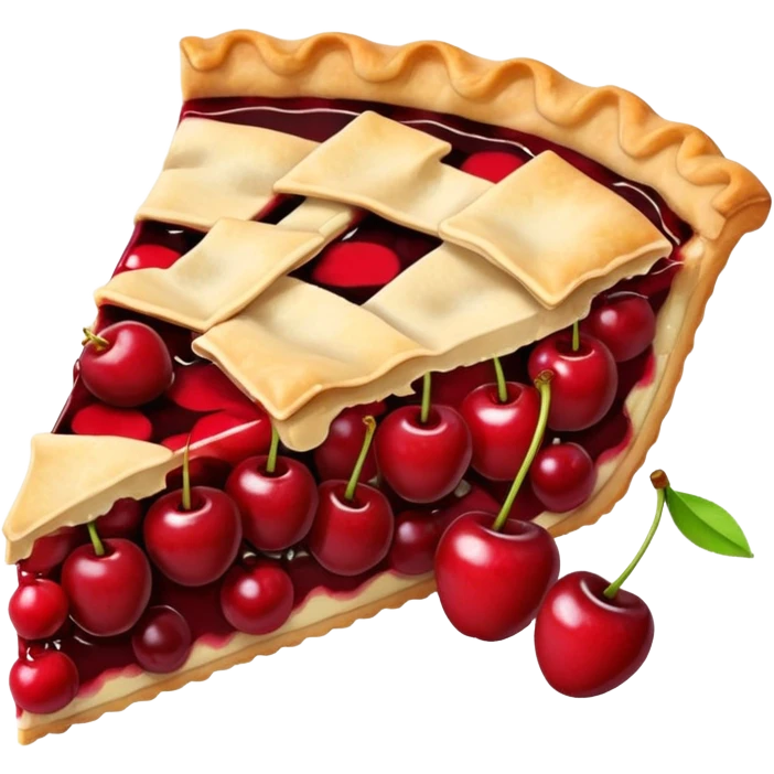 slice of cherry pie, simple emoji