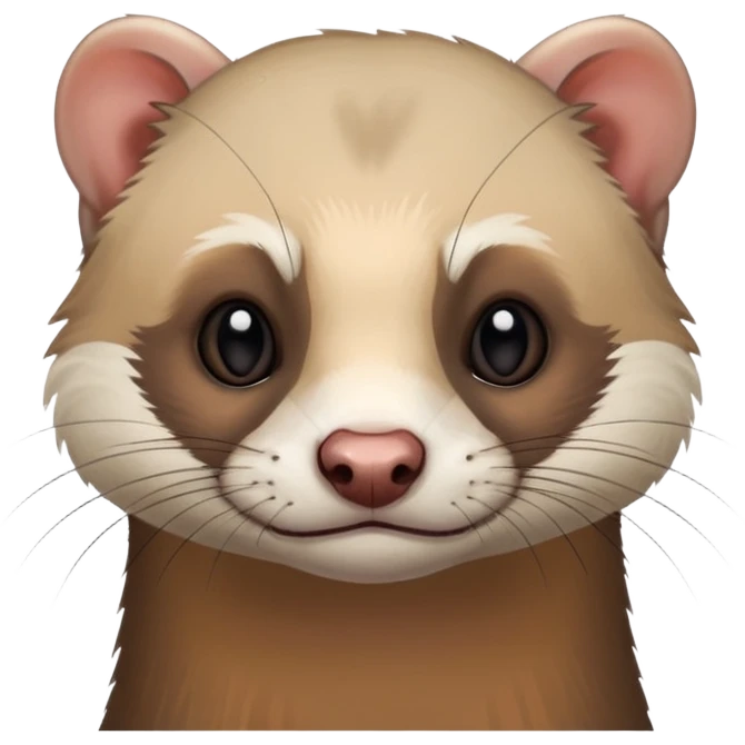 ruda fretka z siwym odrostem emoji