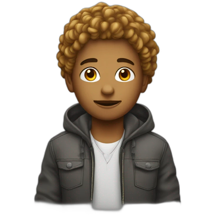 Un garçon métisse avec les cheveux crépus  emoji