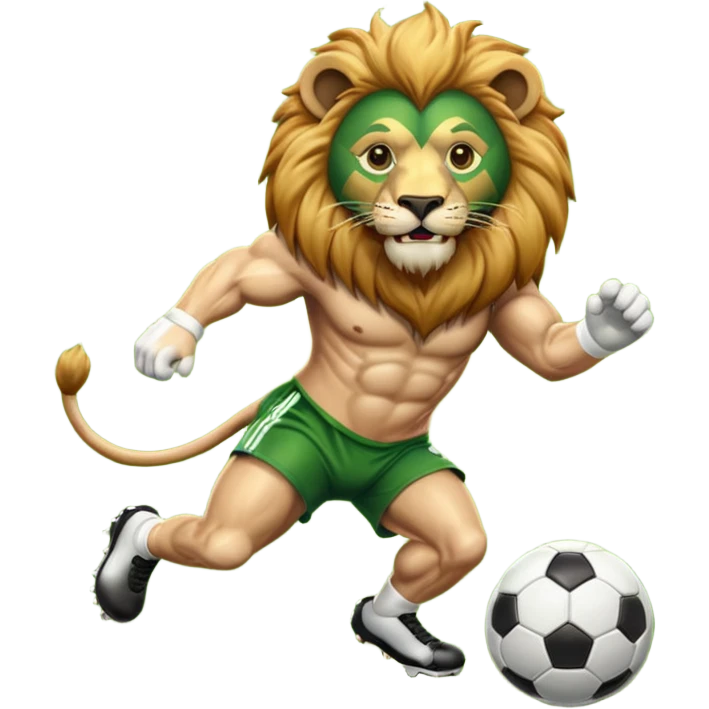 lion playing soccer emoji