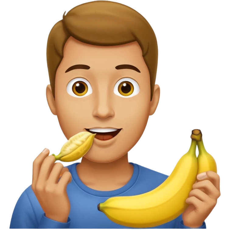 Man eating banana emoji